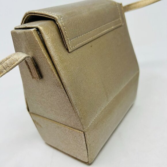 Stuart Weitzman Vintage Golden Sateen Copper Lame Crossbody Bag - Picture 6 of 6
